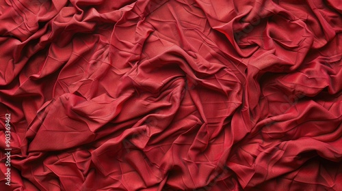 Red wrinkled cloth texture backdrop