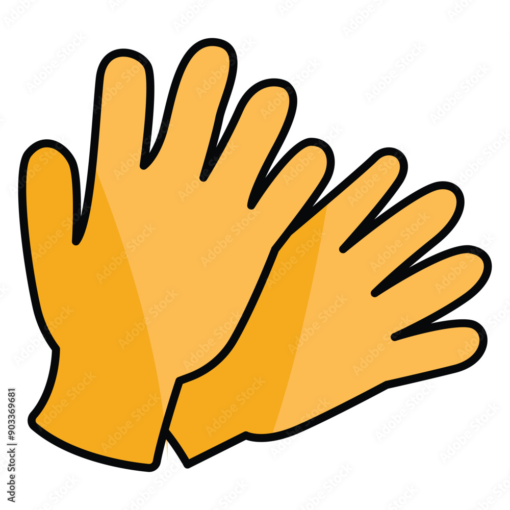 Obraz premium gloves water the sprout. A hand holds a watering can for watering plants. Flat vector illustration, concept of gardening, vegetable gardening, planting seedlings. 