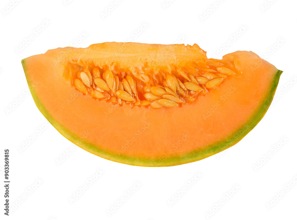 Slice of melon with seeds, isolated Slice of melon with seeds, isolated