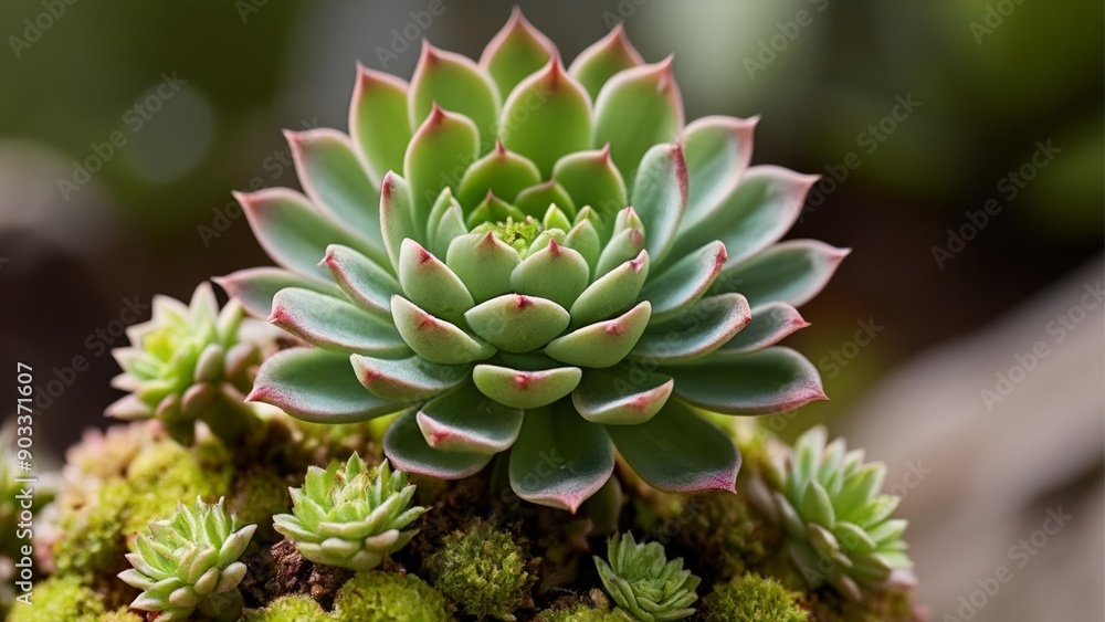 Vibrant succulent in bloom a symbol of resilience and beauty Vibrant succulent in bloom a symbol of resilience and beauty