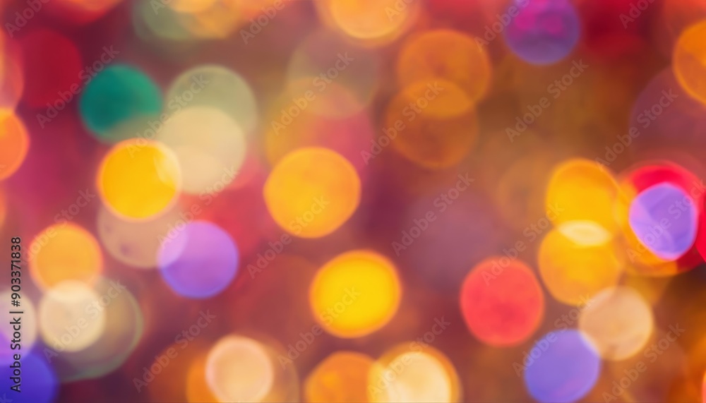 Fototapeta premium Vibrant bokeh lights in a colorful blur