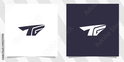 Letter tg gt logo design vector