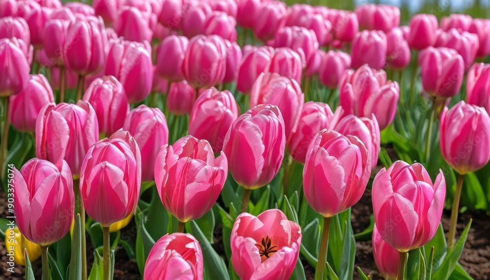 Vibrant Pink Tulips in Bloom Vibrant Pink Tulips in Bloom