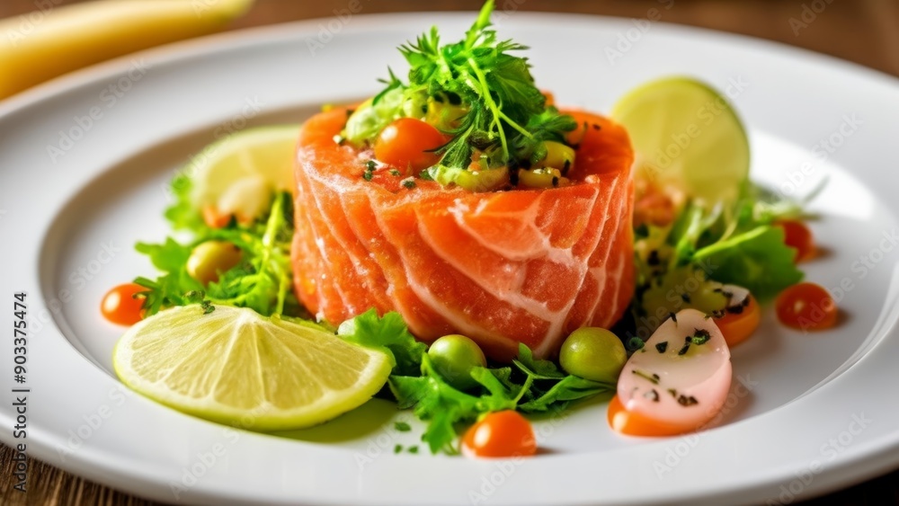 Freshly prepared seafood dish ready to be savored Freshly prepared seafood dish ready to be savored
