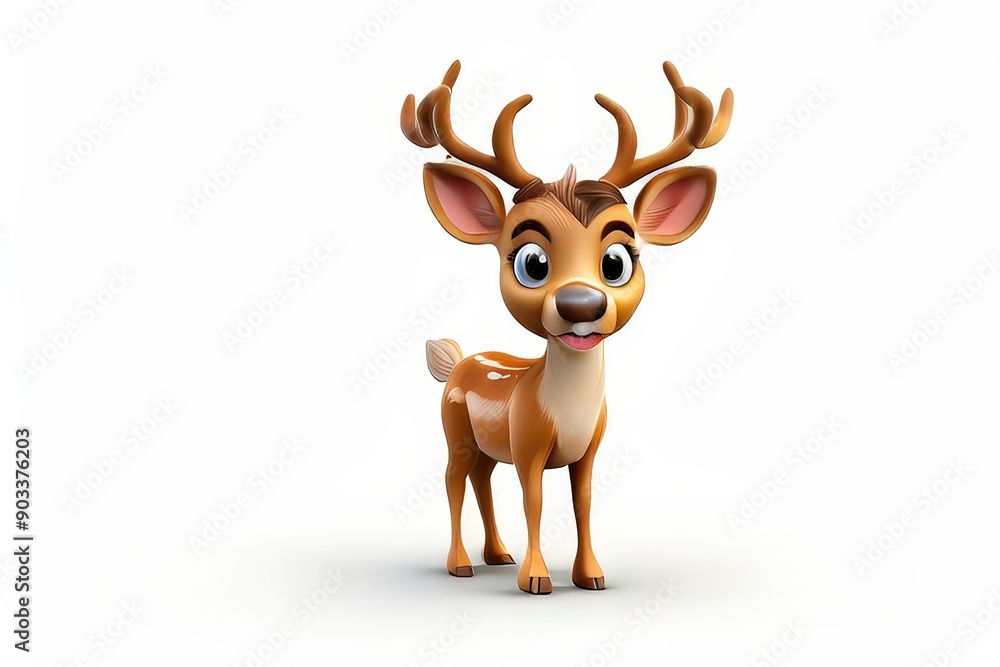 the AI Image Generator, 3d rendering of cartoon deer on Isolated the AI Image Generator, 3d rendering of cartoon deer on Isolated