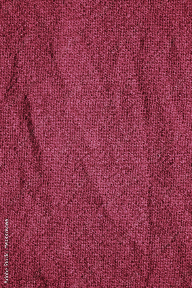 Fototapeta premium Red cotton fabric texture background, Wrinkle surface textile, wallpaper, banner, vertical