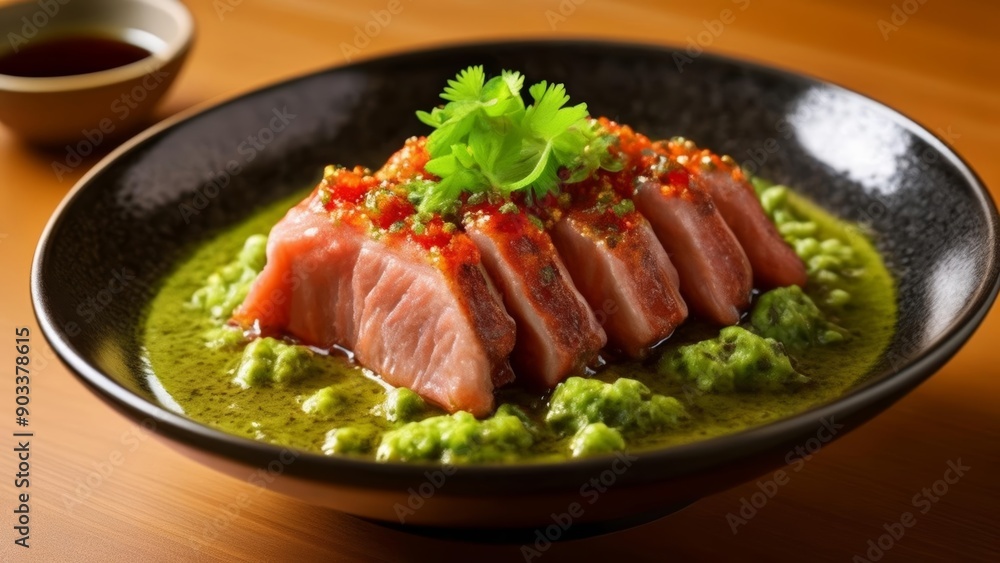  Deliciously prepared sushi ready to be savored