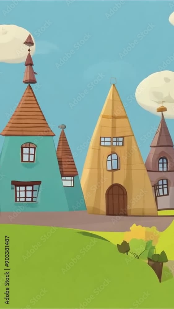 A Delightful and Artistic Cartoon Representation of a Picturesque Natural Environment, Highlighting Vibrant Trees and a Specially Designed Cartoon Dwelling A Delightful and Artistic Cartoon Representation of a Picturesque Natural Environment, Highlighting Vibrant Trees and a Specially Designed Cartoon Dwelling