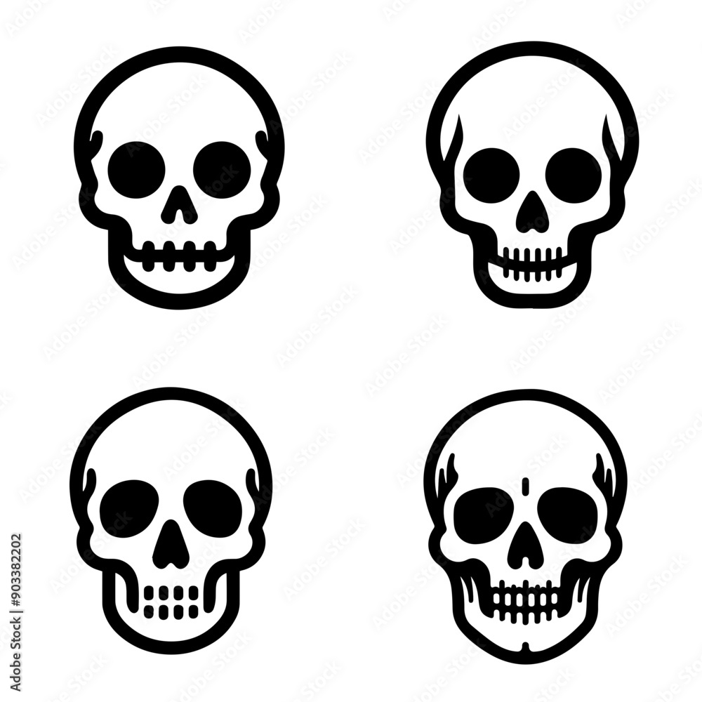 Skeleton Skull Icon Set Skeleton Skull Icon Set