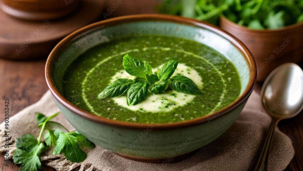 Freshly blended green smoothie ready to nourish Freshly blended green smoothie ready to nourish