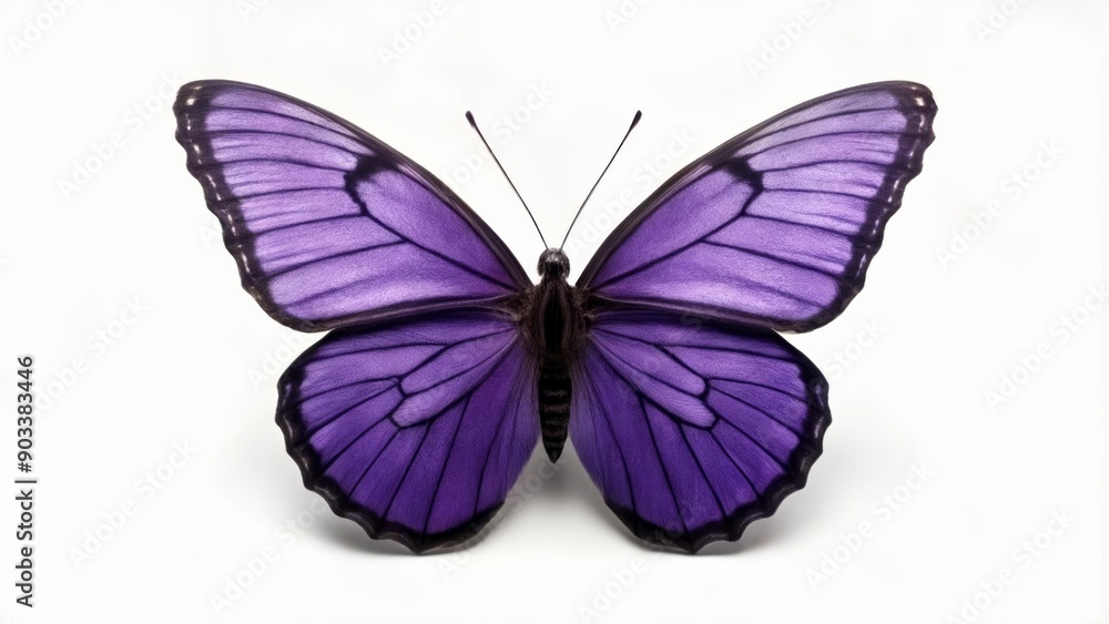 Obraz premium Vivid Violet Butterfly in Flight