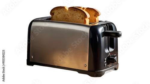 toaster with bread slices isolated on transparent png, breakfast toast kitchenware, electric kitchenware photo