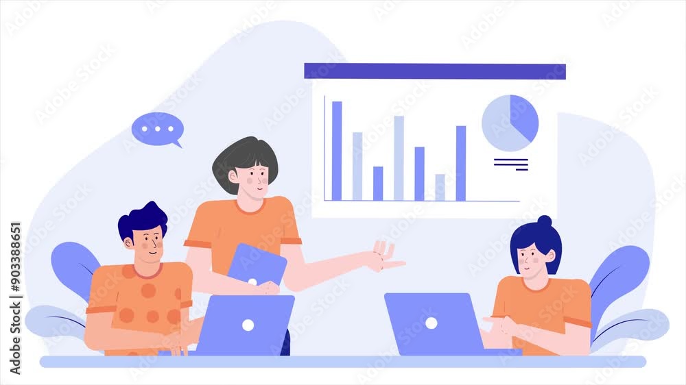 teamwork hardworking illustration concept business animated video teamwork hardworking illustration concept business animated video