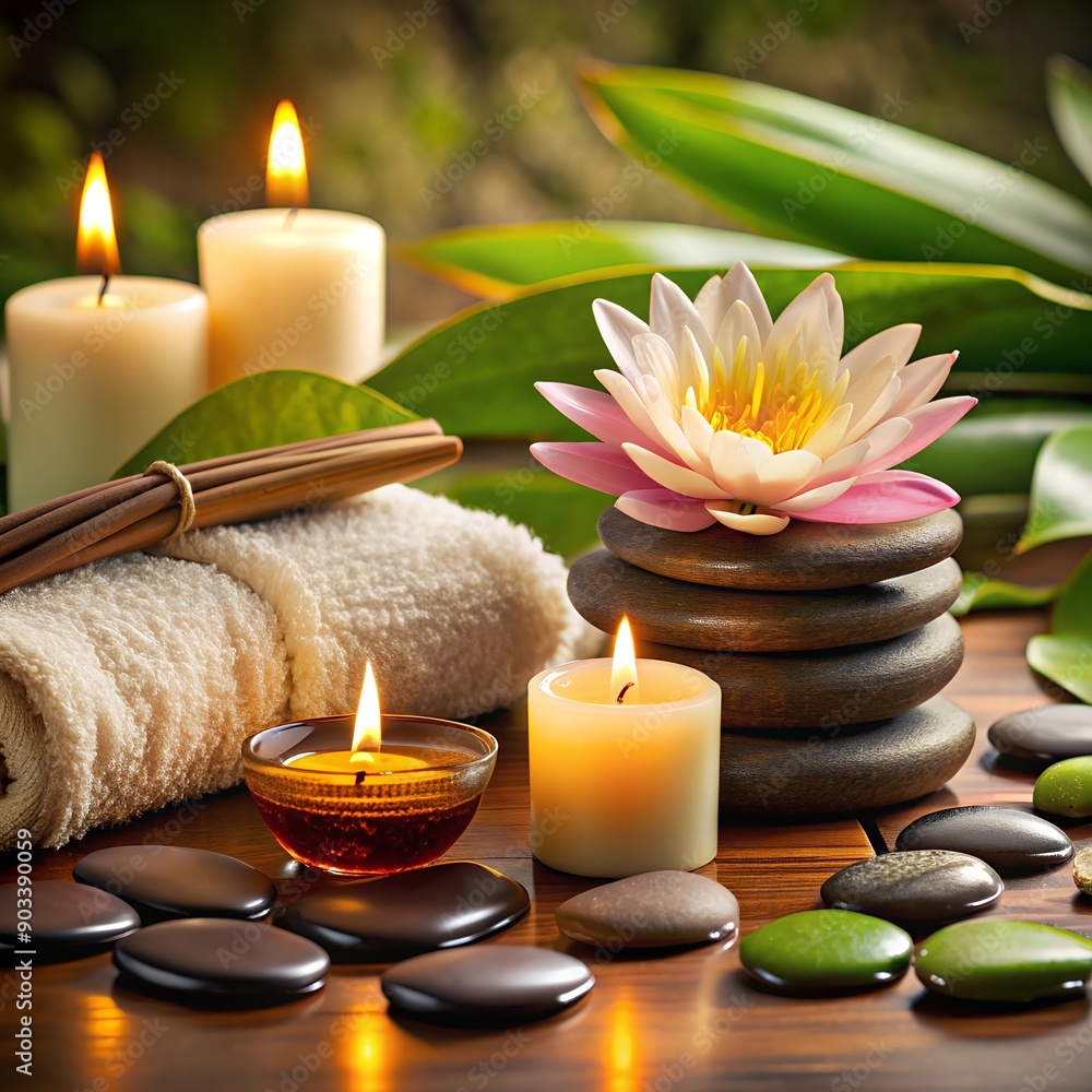 spa, soft towels, aroma oils, massage stones spa, soft towels, aroma oils, massage stones
