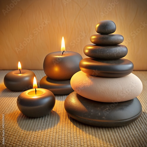 spa, soft towels, aroma oils, massage stones