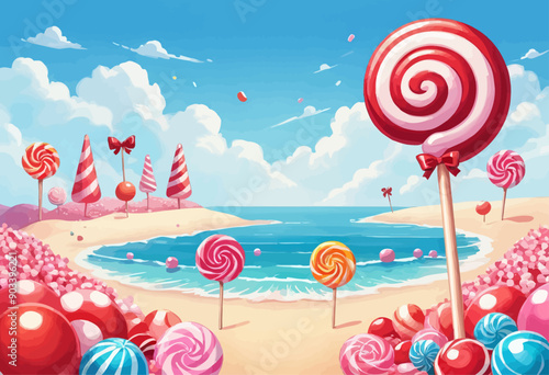Sweet Treats: A Sugar-Coated Beach Scene
