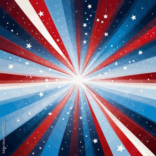 Stellar Explosion: A Vibrant Starburst in the American Flag