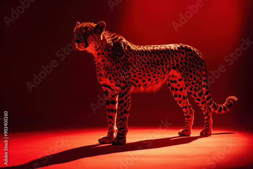 a cheetah pose like leader in an elegant position photo