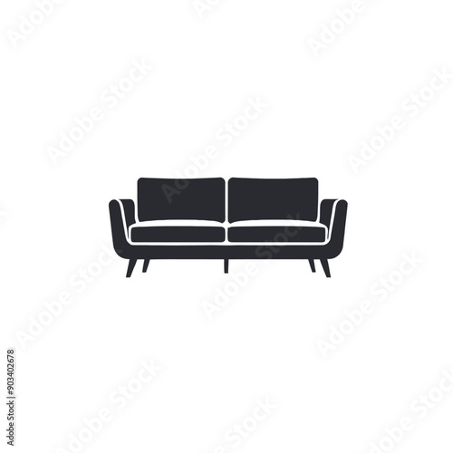 Modern Black Sofa with White Frame