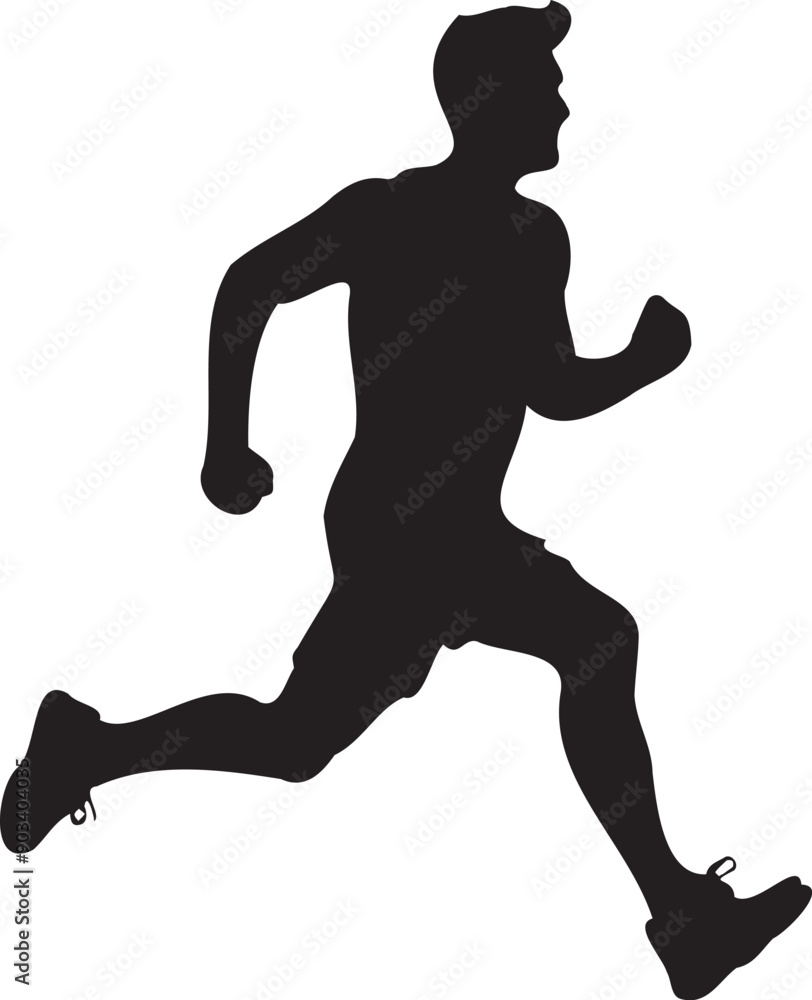 Silhouette of a runner on a transparent background Silhouette of a runner on a transparent background