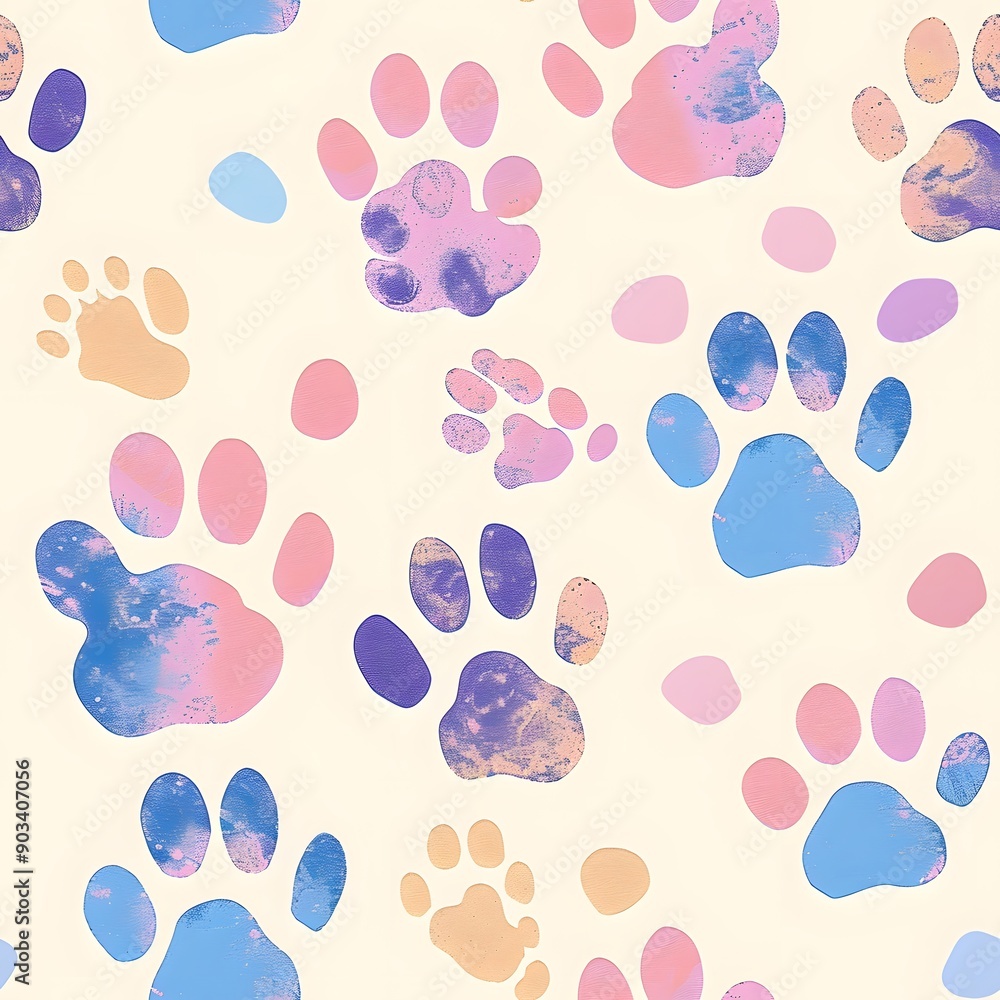 Fototapeta premium seamless pattern with paw