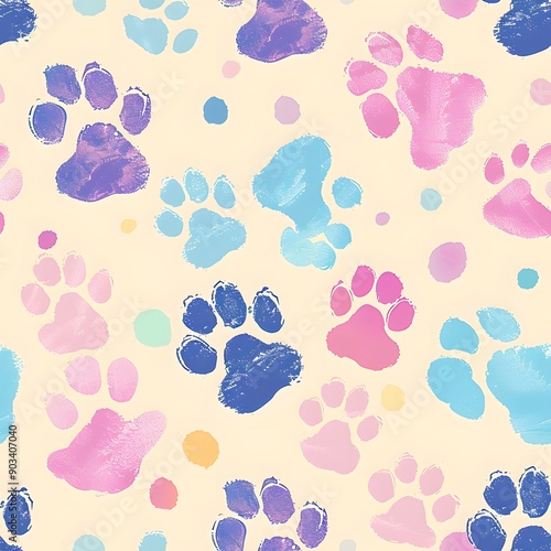 seamless pattern with paw