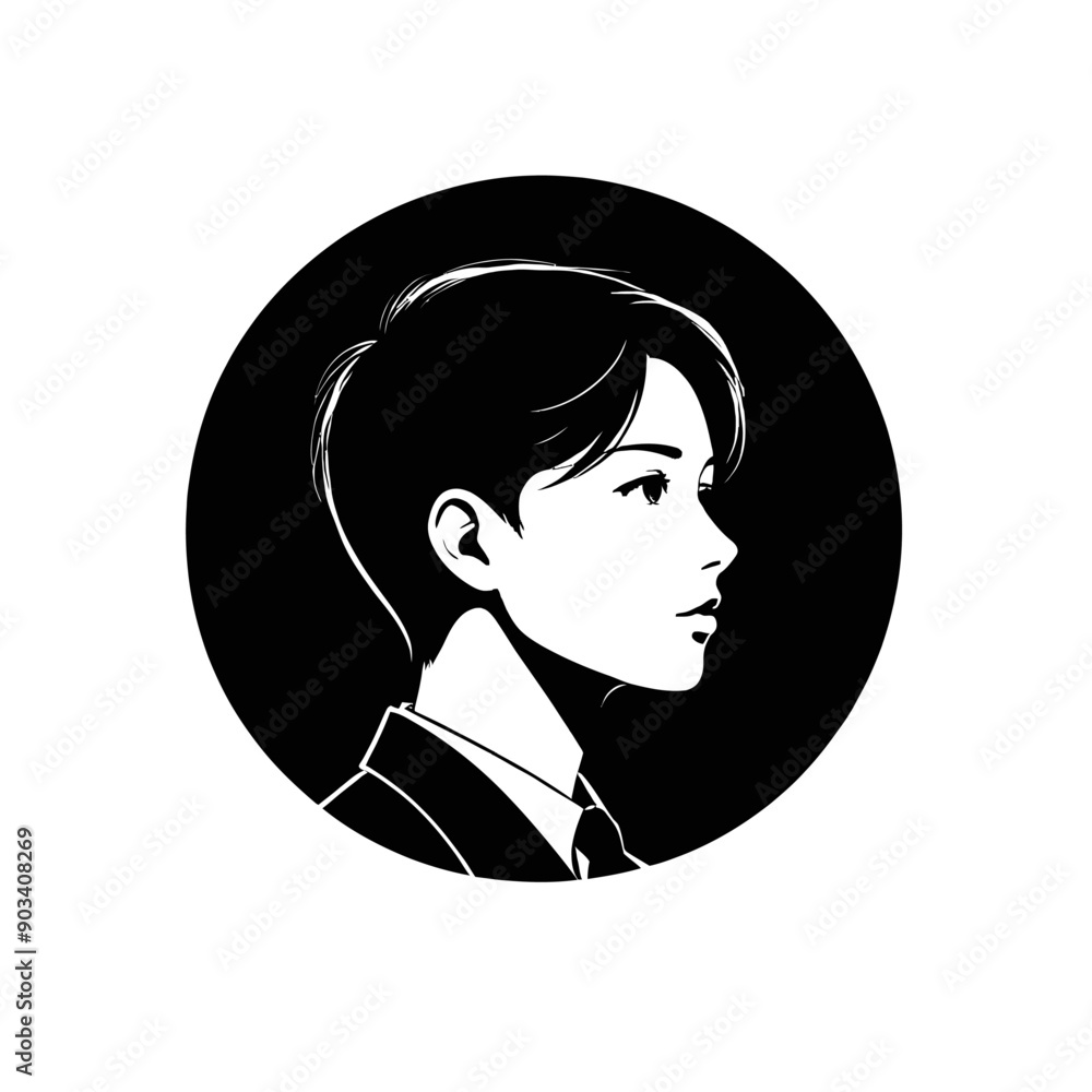 Contemplative Profile of a Young Man in Suit Contemplative Profile of a Young Man in Suit