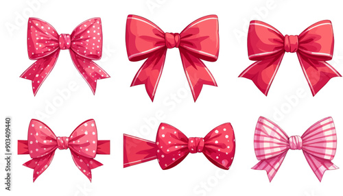 Collection of Pink Bow Ties with Polka Dots
