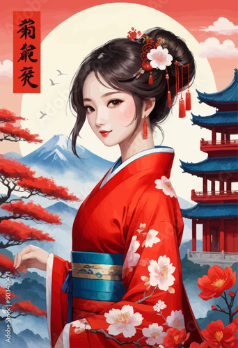 Chinese New Year Celebration: Traditional Costume and Decorations