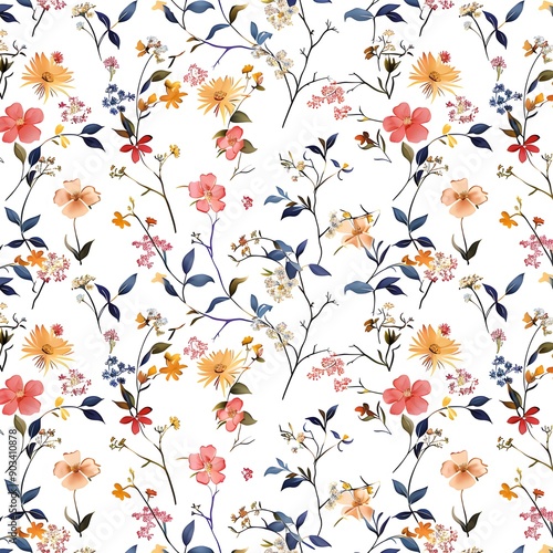 seamless pattern with flowers