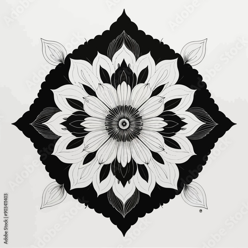 Black and White Flower Pattern