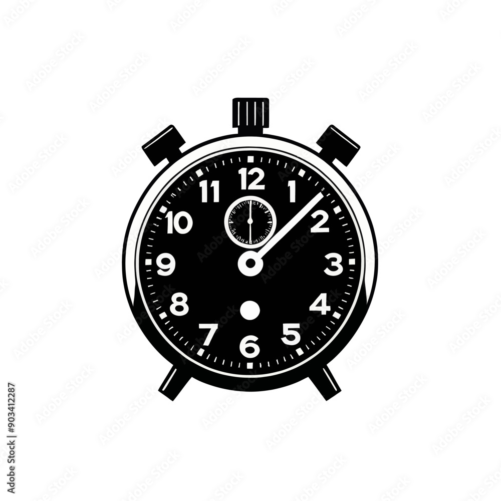 Analog Clock with Black and White Design Analog Clock with Black and White Design