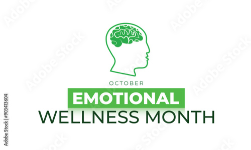 Emotional wellness month. background, banner, card, poster, template. Vector illustration.