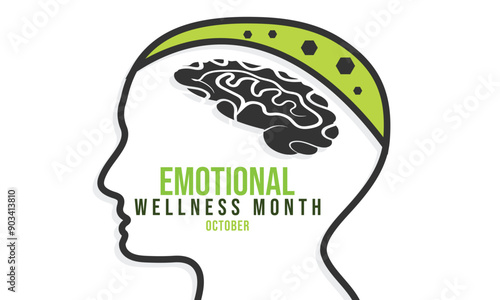 Emotional wellness month. background, banner, card, poster, template. Vector illustration.