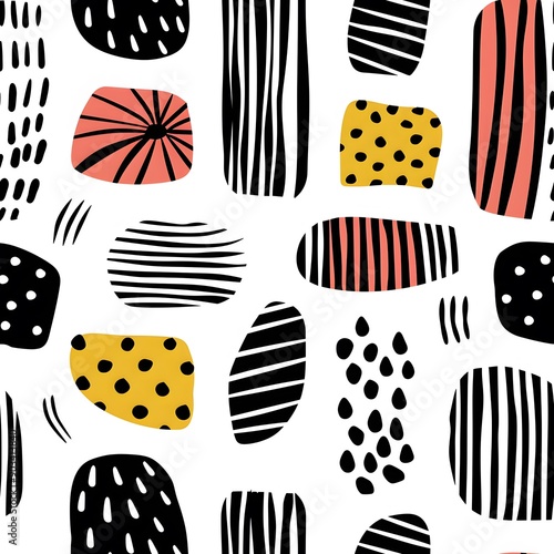 Wallpaper Mural seamless pattern with black and white stripes Torontodigital.ca