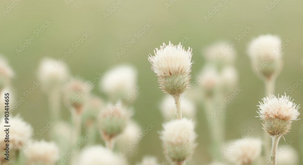 Slightly green, partly-dried field thistles putting up seed at the end of Summer season Slightly green, partly-dried field thistles putting up seed at the end of Summer season