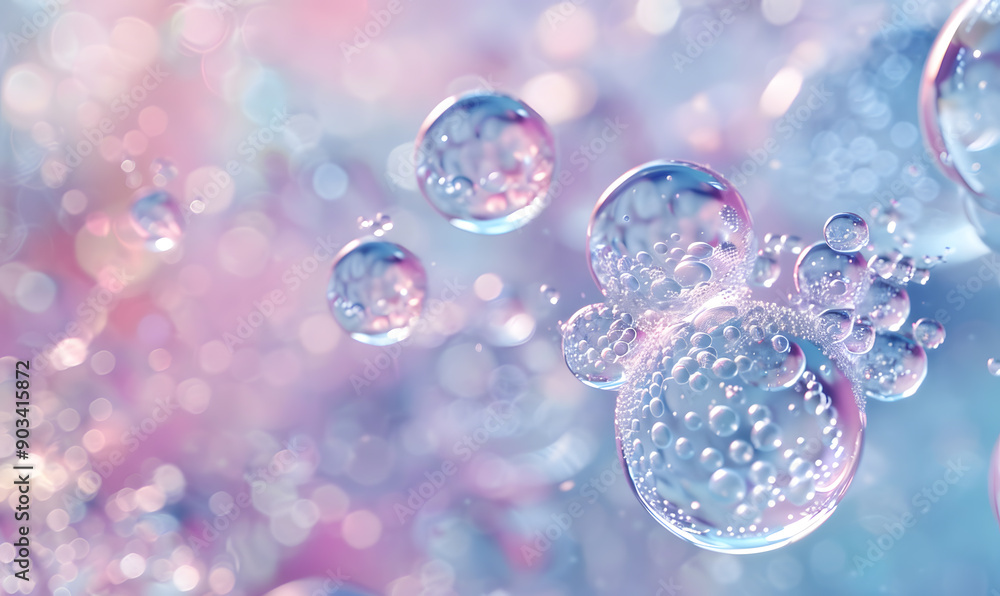 oil bubbles floating against a light background. The bubbles are semi-transparent with a reflective quality oil bubbles floating against a light background. The bubbles are semi-transparent with a reflective quality