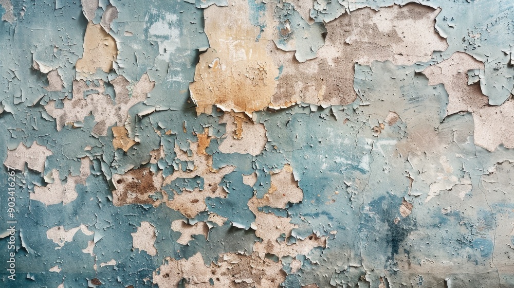 Aged grimy wall with multiple peeling paint layers Horizontal backdrop Aged grimy wall with multiple peeling paint layers Horizontal backdrop