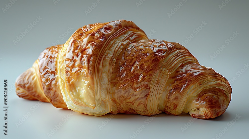Delicate French Croissant in Hyperrealist Studio Close-Up Composition Delicate French Croissant in Hyperrealist Studio Close-Up Composition