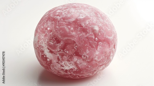 Delicate Pastel Japanese Mochi in Studio Light - Photorealistic Food Photography with Detailed Soft Texture on White Background