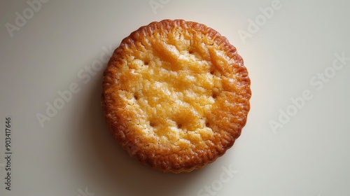 Golden Scottish Shortbread Cookie - Photorealistic Studio Shot on White Background