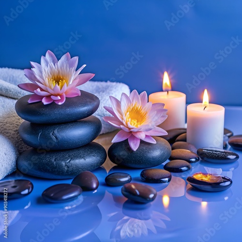 spa, soft towels, aroma oils, massage stones