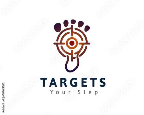 foot print track target logo design template