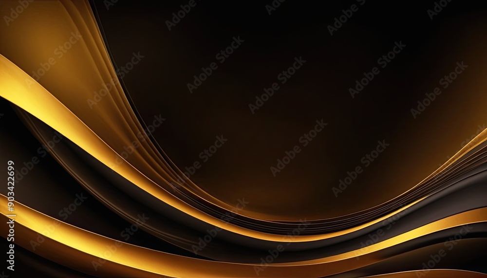 gold wave design element with glitter effect on dark background.1112 gold wave design element with glitter effect on dark background.1112