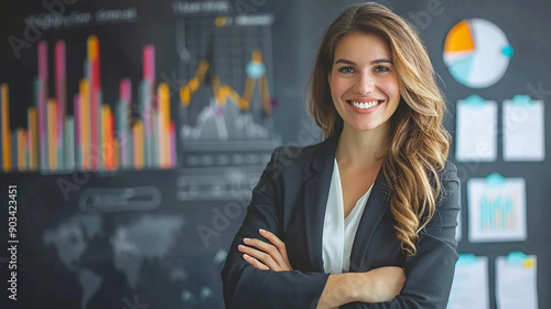 Businesswoman giving a presentation photo