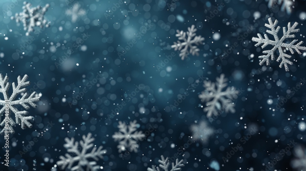 Beautiful snowfall scene with delicate snowflakes floating in the dark winter sky, creating a serene and festive atmosphere. Beautiful snowfall scene with delicate snowflakes floating in the dark winter sky, creating a serene and festive atmosphere.
