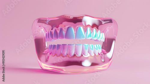 Digital sculpting of jaw augmentation with precision injections, fantasy style, vibrant hues, magical realism photo