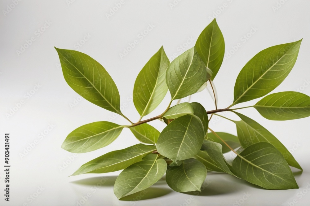 Naklejka premium tropical green leaves,maple with white background for design element