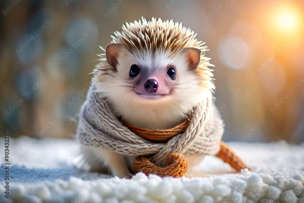 Adorable hedgehog donning a miniature scarf, exuding warmth and cuteness, its tiny features and soft fur making it an irresistible delight for the eyes. Adorable hedgehog donning a miniature scarf, exuding warmth and cuteness, its tiny features and soft fur making it an irresistible delight for the eyes.