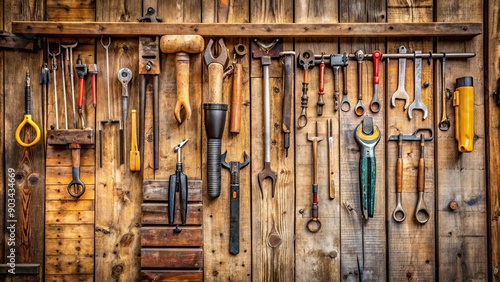 Tools hanging on wooden wall of barn , barn, tools, wooden, wall, equipment, rustic, farm, agriculture, hanging, storage